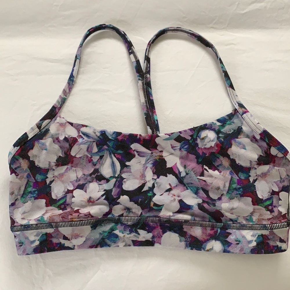 Lululemon Floral Power Y Sports Bra Size 6